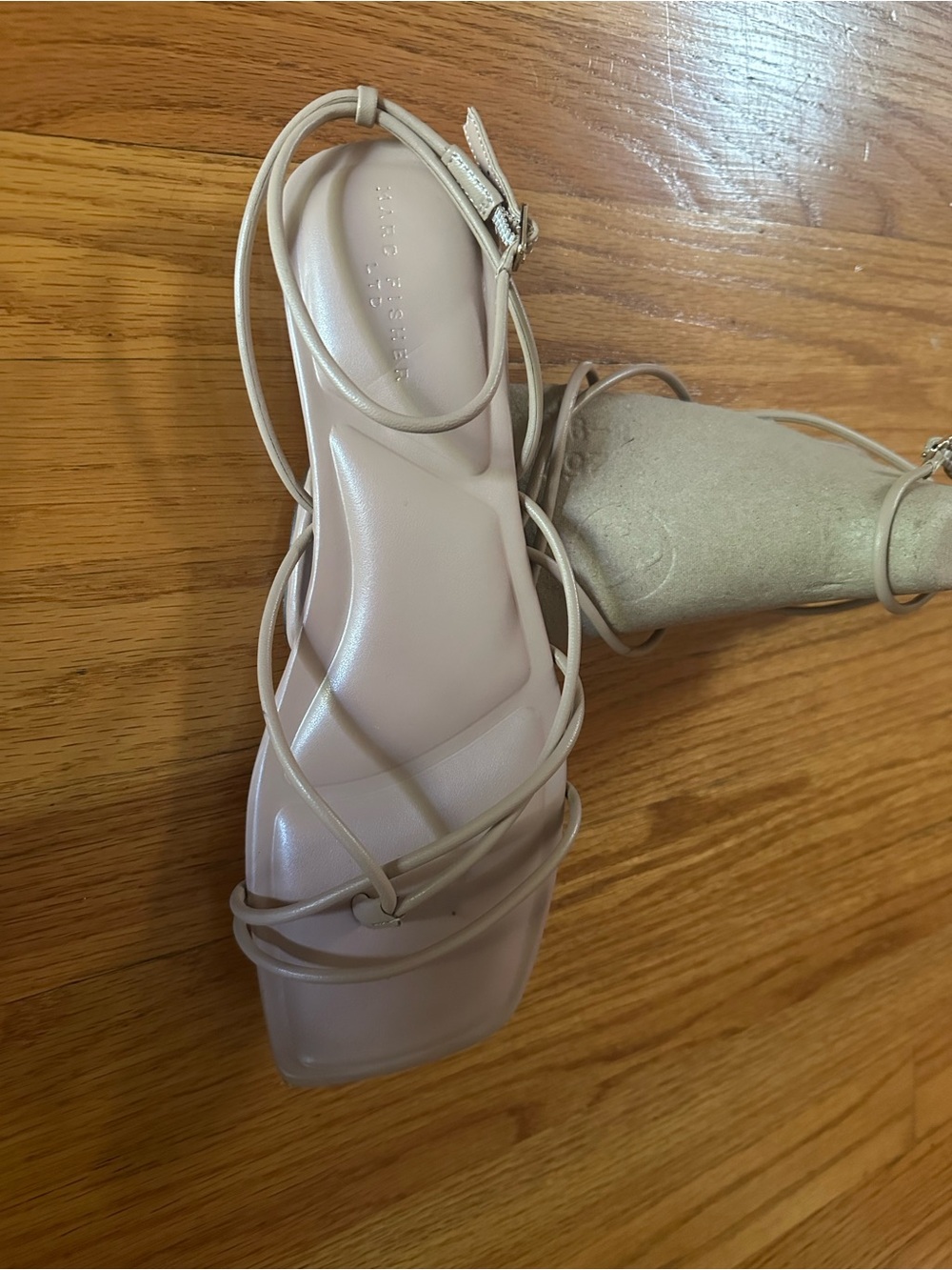 Marc Fisher Pale Pink Strappy Square-Toe Sandal